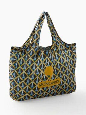 Monoprix Foldable Eiffel Tower shopping bag, recycled polyester 40x11x30cm